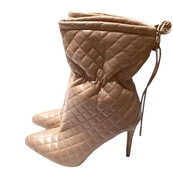 Anne Michelle Hibiscus-65 Camel Stiletto Boots Sz 7.5 NWOT - Picture 2 of 13